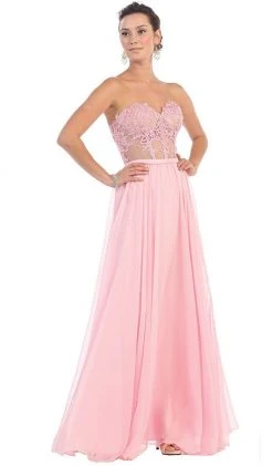 May Queen - Beaded Floral Chiffon Prom Dress