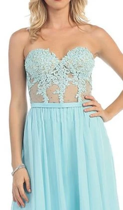 May Queen - Beaded Floral Chiffon Prom Dress