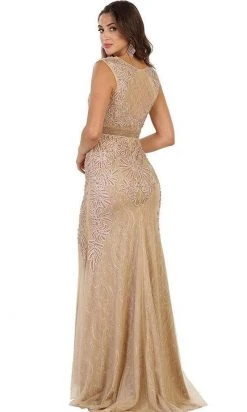 May Queen - Beaded Illusion Bateau Sheath Evening Gown RQ7524 Formal Gowns