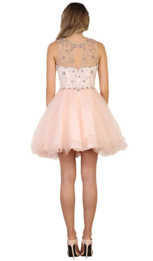 May Queen - Beaded Illusion Cocktail Dress Cocktail Dresses 4 May Queen - Beaded Illusion Cocktail Dress Cocktail Dresses