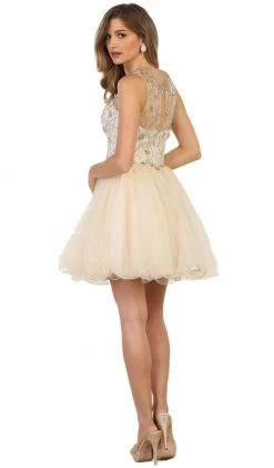 May Queen - Beaded Illusion Cocktail Dress Cocktail Dresses 13 May Queen - Beaded Illusion Cocktail Dress Cocktail Dresses