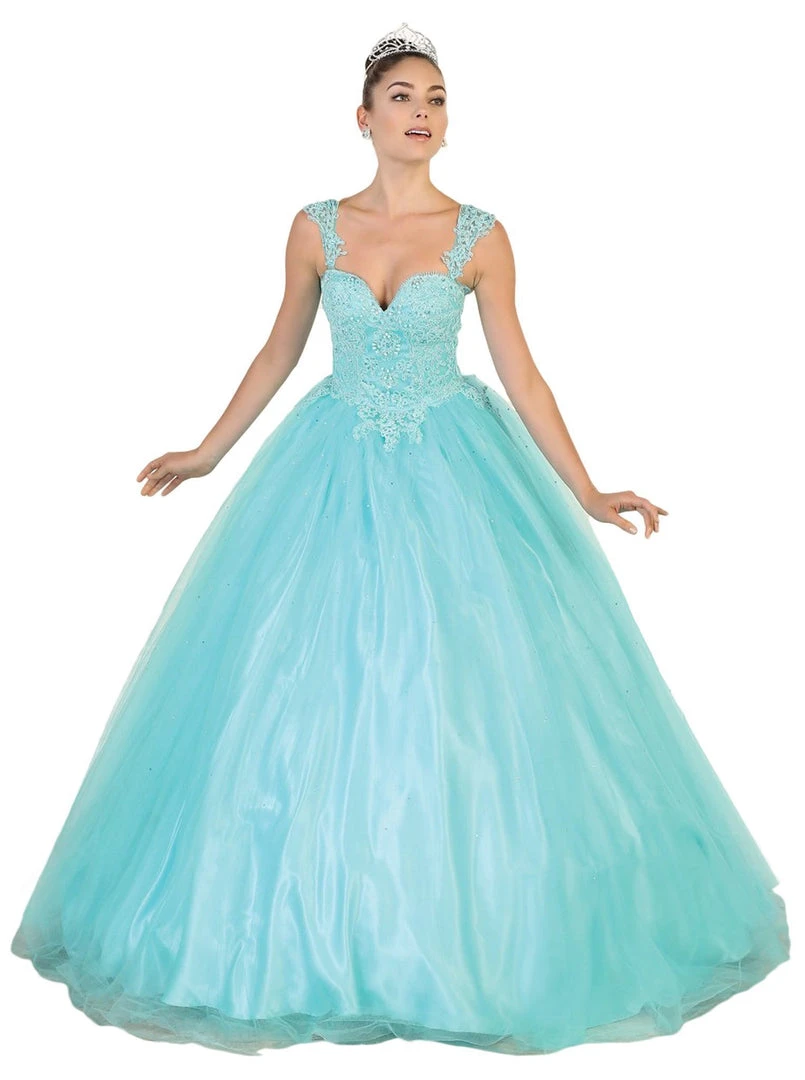 May Queen - Beaded Lace Plunging Sweetheart Quinceanera Ballgown Formal Gowns 3 May Queen - Beaded Lace Plunging Sweetheart Quinceanera Ballgown Formal Gowns
