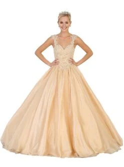 May Queen - Beaded Lace Plunging Sweetheart Quinceanera Ballgown Formal Gowns 10 May Queen - Beaded Lace Plunging Sweetheart Quinceanera Ballgown Formal Gowns