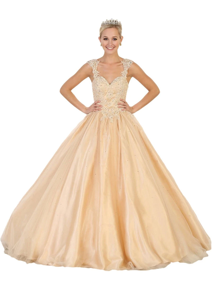 May Queen - Beaded Lace Plunging Sweetheart Quinceanera Ballgown Formal Gowns 5 May Queen - Beaded Lace Plunging Sweetheart Quinceanera Ballgown Formal Gowns