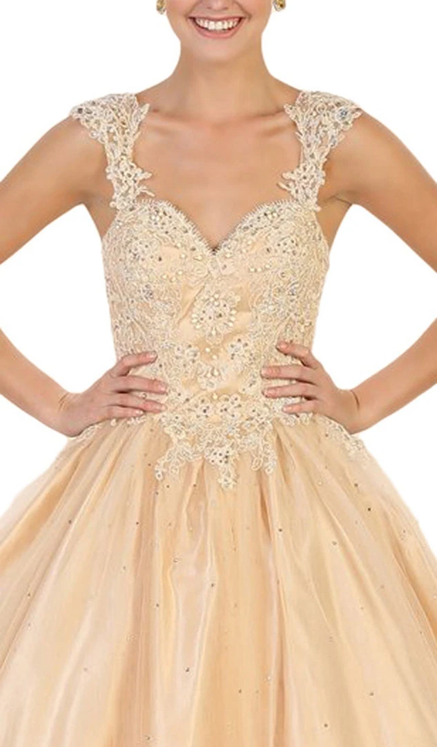 May Queen - Beaded Lace Plunging Sweetheart Quinceanera Ballgown Formal Gowns 7 May Queen - Beaded Lace Plunging Sweetheart Quinceanera Ballgown Formal Gowns