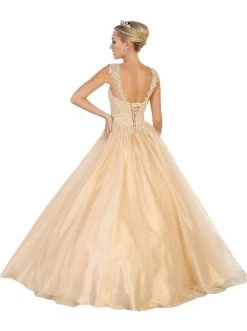 May Queen - Beaded Lace Plunging Sweetheart Quinceanera Ballgown Formal Gowns 11 May Queen - Beaded Lace Plunging Sweetheart Quinceanera Ballgown Formal Gowns