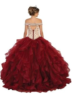 May Queen - Beaded Off-Shoulder Ruffled Quinceanera Ballgown Formal Gowns 12 May Queen - Beaded Off-Shoulder Ruffled Quinceanera Ballgown Formal Gowns