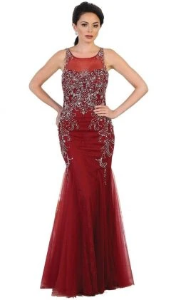 Formal Gowns May Queen - Bedazzled Illusion Bateau Trumpet Prom Dress 12 Formal Gowns May Queen - Bedazzled Illusion Bateau Trumpet Prom Dress