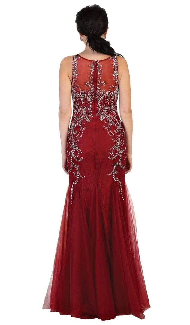 Formal Gowns May Queen - Bedazzled Illusion Bateau Trumpet Prom Dress 8 Formal Gowns May Queen - Bedazzled Illusion Bateau Trumpet Prom Dress