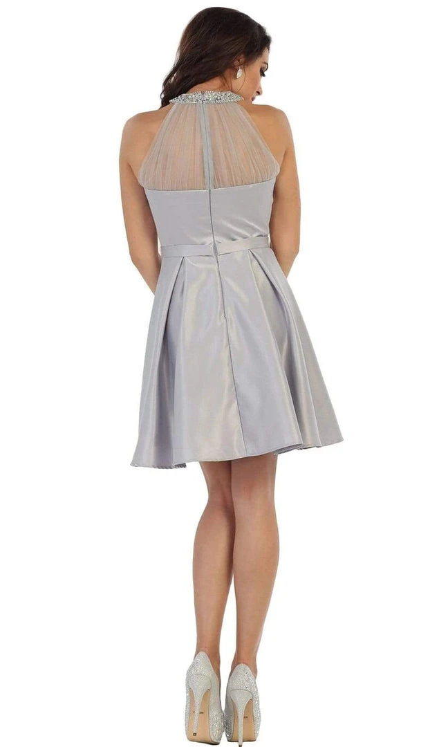 Cocktail Dresses May Queen - Bedazzled Illusion Halter A-line Prom Dress 5 Cocktail Dresses May Queen - Bedazzled Illusion Halter A-line Prom Dress