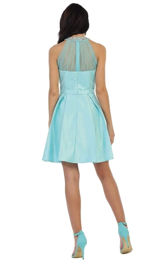 Cocktail Dresses May Queen - Bedazzled Illusion Halter A-line Prom Dress 9 Cocktail Dresses May Queen - Bedazzled Illusion Halter A-line Prom Dress