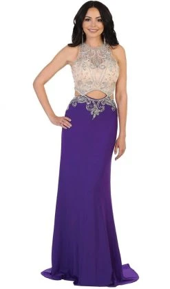 May Queen - Bejeweled Illusion Halter Evening Dress 12 May Queen - Bejeweled Illusion Halter Evening Dress
