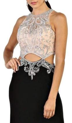 May Queen - Bejeweled Illusion Halter Evening Dress 9 May Queen - Bejeweled Illusion Halter Evening Dress
