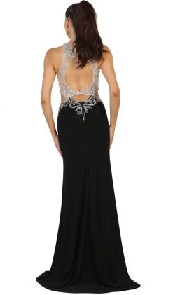 May Queen - Bejeweled Illusion Halter Evening Dress 10 May Queen - Bejeweled Illusion Halter Evening Dress