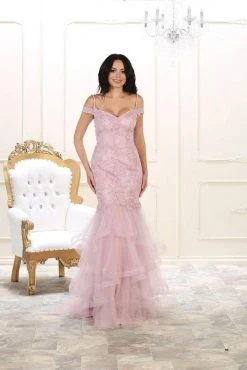 May Queen Bridal - RQ7502 Laced V-Neck Trumpet Dress Formal Gowns 9 May Queen Bridal - RQ7502 Laced V-Neck Trumpet Dress Formal Gowns