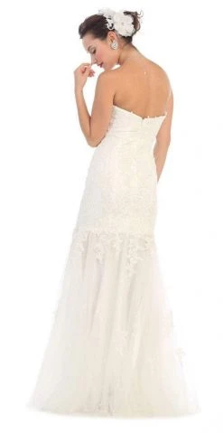May Queen Bridal - Strapless Sweetheart With Lace Applique Dress RQ7220 Formal Gowns 5 May Queen Bridal - Strapless Sweetheart With Lace Applique Dress RQ7220 Formal Gowns
