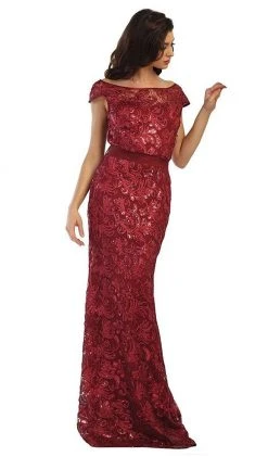 May Queen - Cap Sleeve Illusion Bateau Sheath Mother Of The Bride Dress