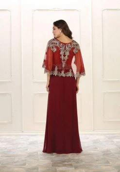 May Queen - Cape Sleeve Embellished A-line Gown RQ7514