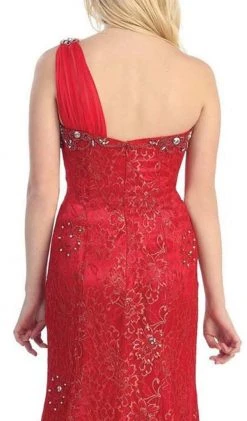 Formal Gowns May Queen - Chiffon Sashed Floral Lace Evening Dress 13 Formal Gowns May Queen - Chiffon Sashed Floral Lace Evening Dress