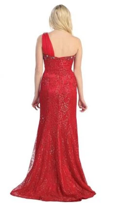 Formal Gowns May Queen - Chiffon Sashed Floral Lace Evening Dress 12 Formal Gowns May Queen - Chiffon Sashed Floral Lace Evening Dress