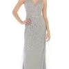 May Queen - Crystal Beaded V-neck Sheath Dress RQ7650 - 1 Pc Champagne In Size 20 Available Formal Gowns