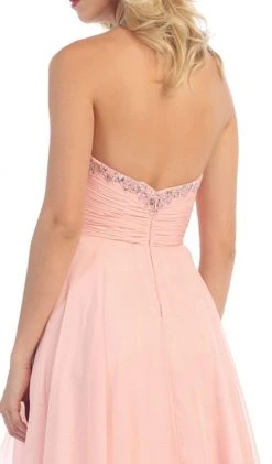 May Queen - Divine Long Strapless Sequined Prom Dress