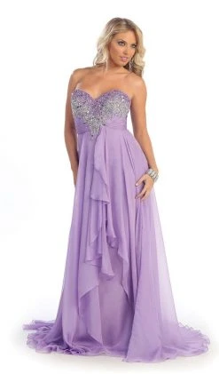 May Queen - Divine Long Strapless Sequined Prom Dress