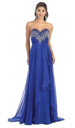 May Queen - Divine Long Strapless Sequined Prom Dress