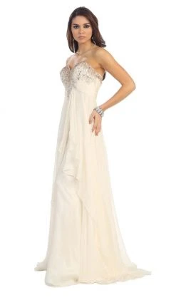 May Queen - Divine Long Strapless Sequined Prom Dress