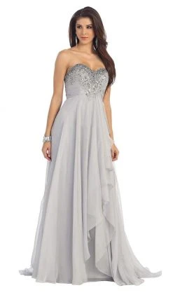 May Queen - Divine Long Strapless Sequined Prom Dress