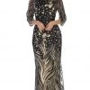 May Queen - Embellished Bateau Sheath Evening Dress RQ7686 - 1 Pc Silver/Multi In Size 3XL Available Formal Gowns