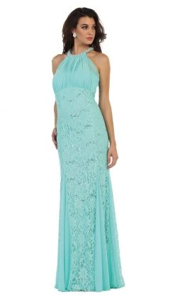 May Queen - Embellished Halter Sheath Mother Of The Bride Dress 16 May Queen - Embellished Halter Sheath Mother Of The Bride Dress