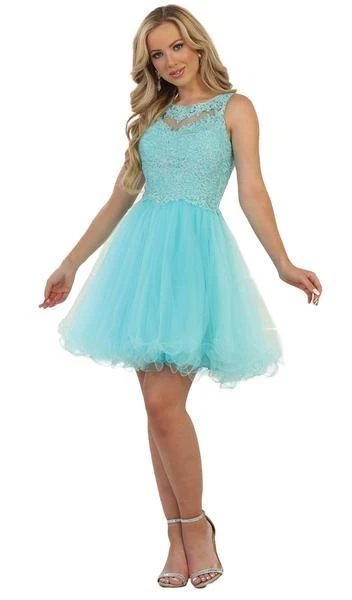 Cocktail Dresses May Queen Embellished Jewel A-line Dress MQ1510 3 Cocktail Dresses May Queen Embellished Jewel A-line Dress MQ1510