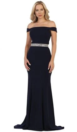 Formal Gowns May Queen - Embellished Off-Shoulder Sheath Homecoming Dress 16 Formal Gowns May Queen - Embellished Off-Shoulder Sheath Homecoming Dress
