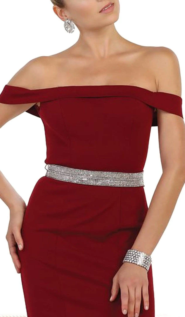 Formal Gowns May Queen - Embellished Off-Shoulder Sheath Homecoming Dress 4 Formal Gowns May Queen - Embellished Off-Shoulder Sheath Homecoming Dress