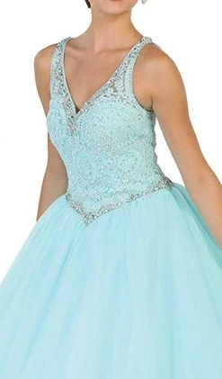 Formal Gowns May Queen - Embellished V-neck Evening Gown 9 Formal Gowns May Queen - Embellished V-neck Evening Gown