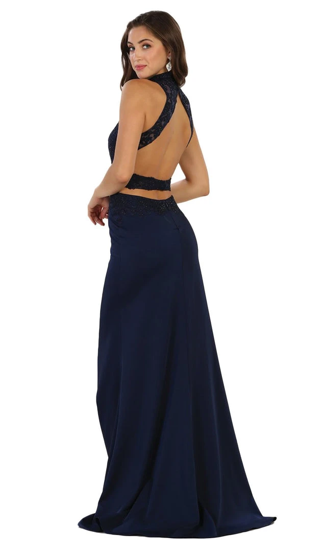 May Queen - Embroidered High Sheath Prom Dress 4 May Queen - Embroidered High Sheath Prom Dress