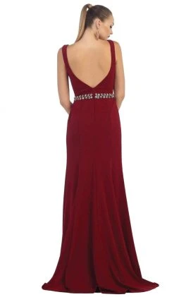 May Queen - Fitted Plunging Seamed Prom Dress 11 May Queen - Fitted Plunging Seamed Prom Dress