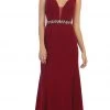 May Queen - Fitted Plunging Seamed Prom Dress 1 May Queen - Fitted Plunging Seamed Prom Dress