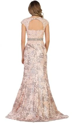 May Queen - Floral Appliqued Deep V-neck Mermaid Mother Of The Bride Gown 8 May Queen - Floral Appliqued Deep V-neck Mermaid Mother Of The Bride Gown