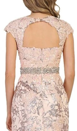 May Queen - Floral Appliqued Deep V-neck Mermaid Mother Of The Bride Gown 9 May Queen - Floral Appliqued Deep V-neck Mermaid Mother Of The Bride Gown