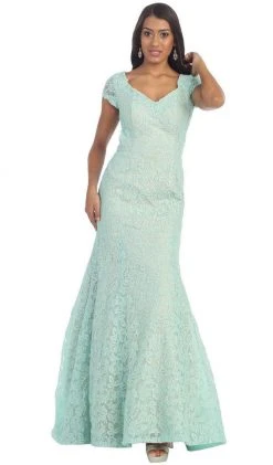 May Queen - Floral Fitted Cutout Trumpet Evening Dress Formal Gowns