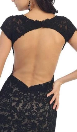 May Queen - Floral Fitted Cutout Trumpet Evening Dress Formal Gowns