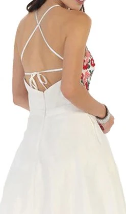 May Queen - Floral Illusion Halter A-line Cocktail Dress Cocktail Dresses