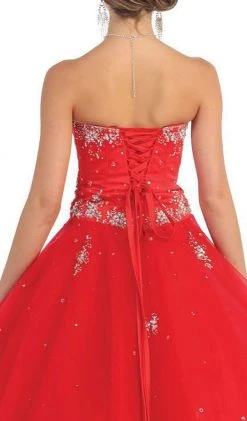 May Queen - Floral Jeweled Sweetheart Formal Ballgown Plus Size Dresses 18 May Queen - Floral Jeweled Sweetheart Formal Ballgown Plus Size Dresses