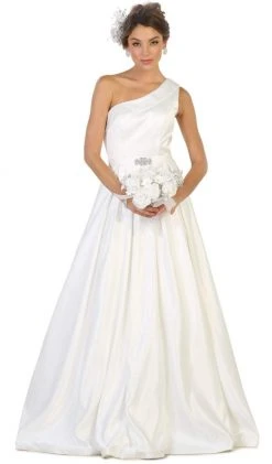 Formal Gowns May Queen - Foldover Asymmetric A-line Evening Dress 14 Formal Gowns May Queen - Foldover Asymmetric A-line Evening Dress