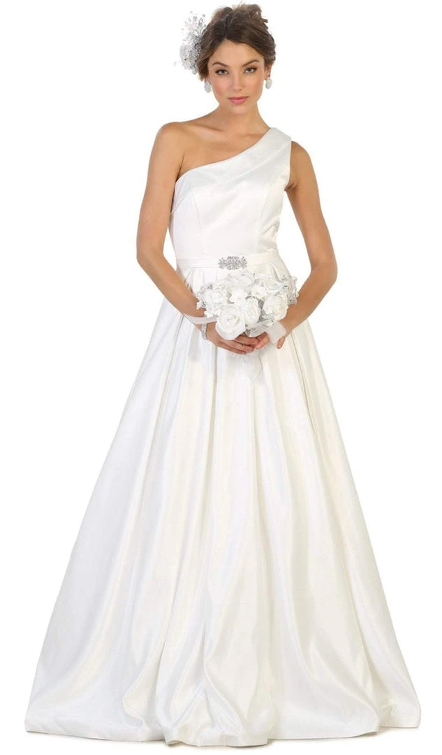 Formal Gowns May Queen - Foldover Asymmetric A-line Evening Dress 5 Formal Gowns May Queen - Foldover Asymmetric A-line Evening Dress