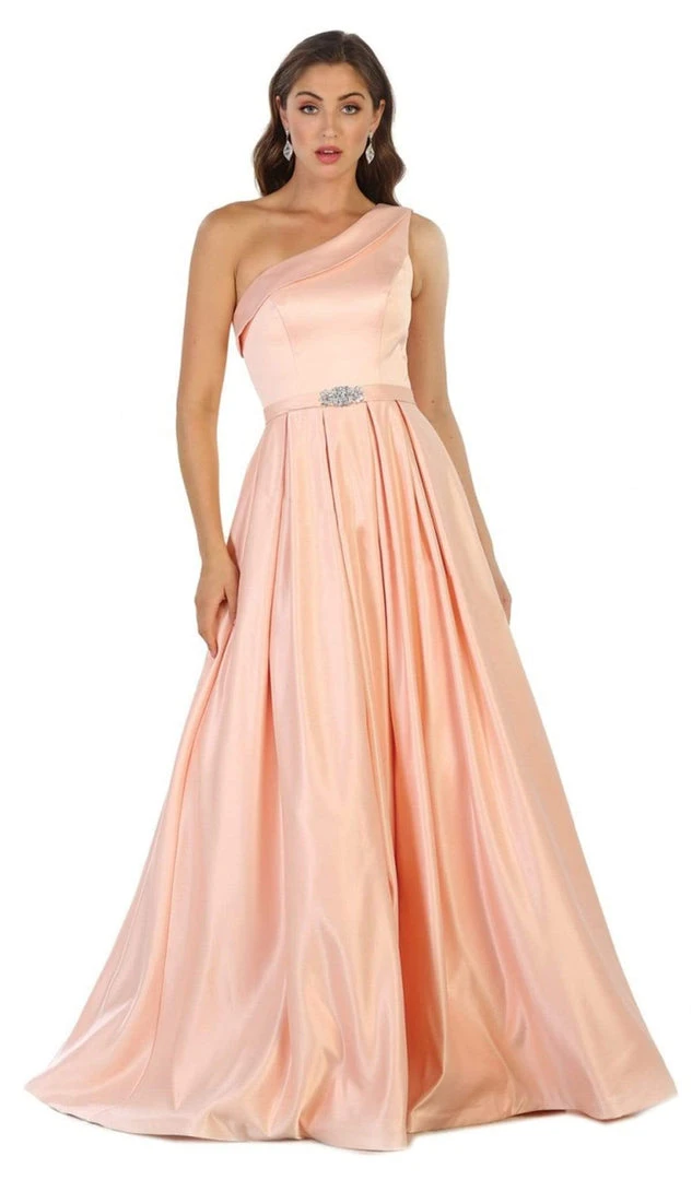 Formal Gowns May Queen - Foldover Asymmetric A-line Evening Dress 3 Formal Gowns May Queen - Foldover Asymmetric A-line Evening Dress
