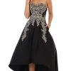 May Queen - Gilt-Appliqued Sweetheart High Low Gown MQ1627 - 1 Pc Black In Size 6 Available Formal Gowns