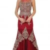 May Queen - Gilt Lace Illusion Scoop Trumpet Dress RQ7546 - 1 Pc Burgundy In Size 12 Available Formal Gowns 1 May Queen - Gilt Lace Illusion Scoop Trumpet Dress RQ7546 - 1 Pc Burgundy In Size 12 Available Formal Gowns